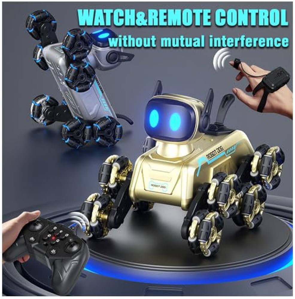 8WD GESTURE SENSOR RC STUNT CAR, ALSO KNOWN AS A REMOTE-CONTROL ROBOT DOG TOY.