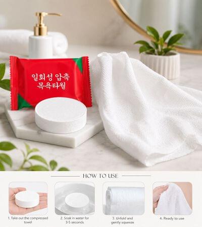 Pocket Foldable Compressed Towel – Portable Travel Face Towel