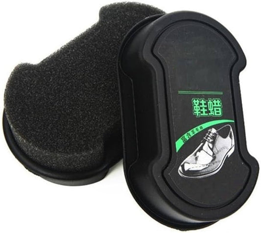 Double-sided instant shoe polish sponge.