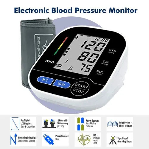 MCP BP115 AUTOMATIC DIGITAL BP MONITOR BLOOD PRESSURE MEASURING MACHINE WITH USB PORT