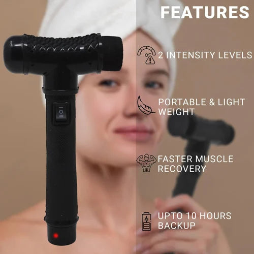 Indian Rechargeable Body Massage Gun Facial Gun Massager 4 Heads, 2 Speed