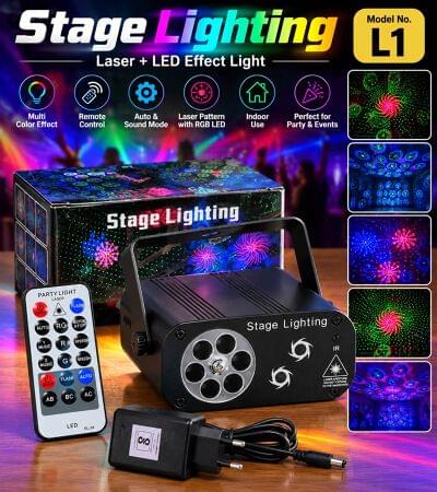 L1 Laser & LED Stage Effect Party Light with Remote