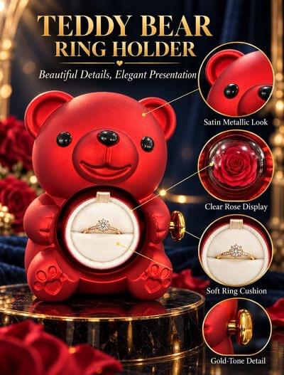Teddy bear ring holder