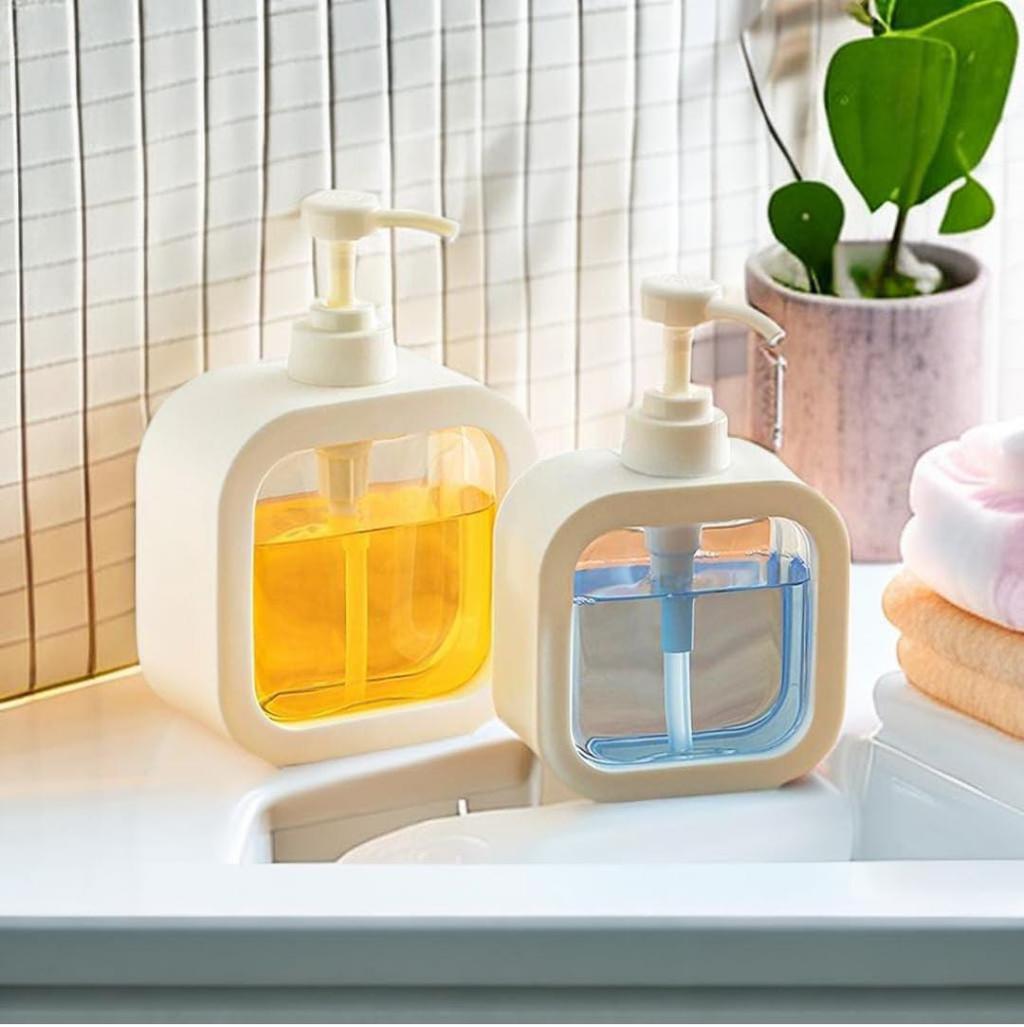 Square Liquid Soap Dispenser with Pump – Refillable Hand Wash Bottle