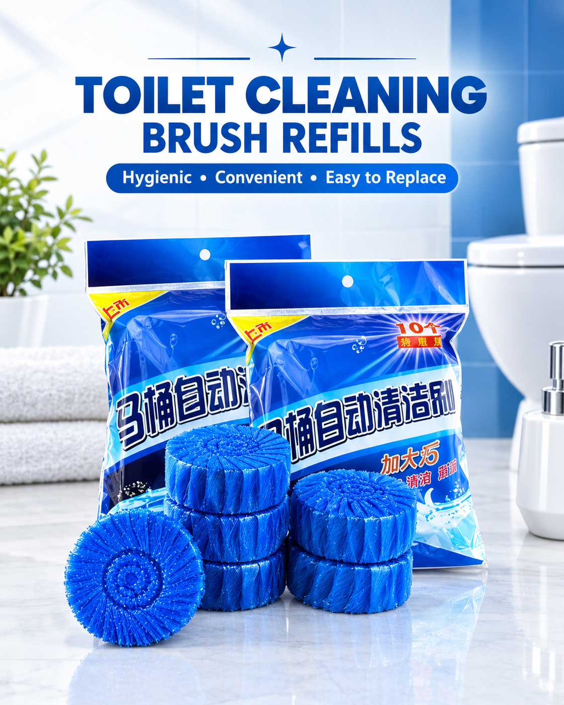 Blue Toilet Cleaning Brush Refills