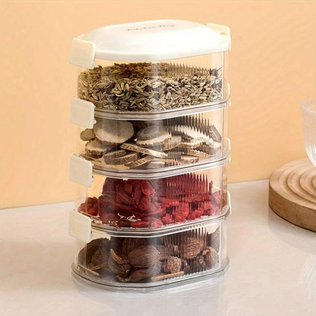 3-layer Transparent Spice Storage Boxes
