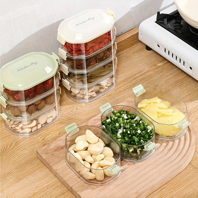 3-layer Transparent Spice Storage Boxes
