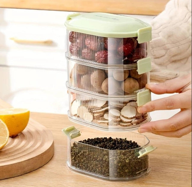 3-layer Transparent Spice Storage Boxes