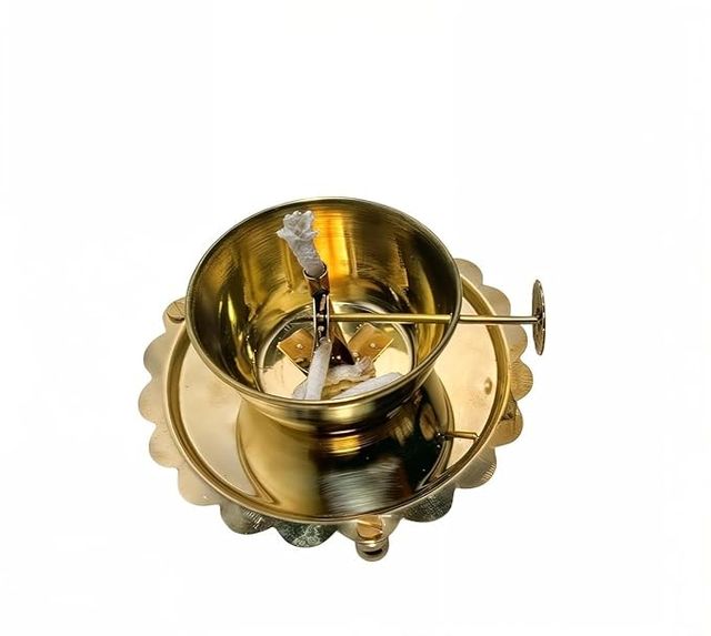 Akhand Diya Lamp with Adjustable wick & Glass