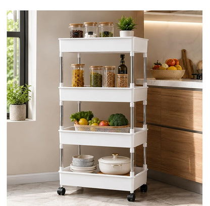 Rolling 4 layer multipurpose trolley